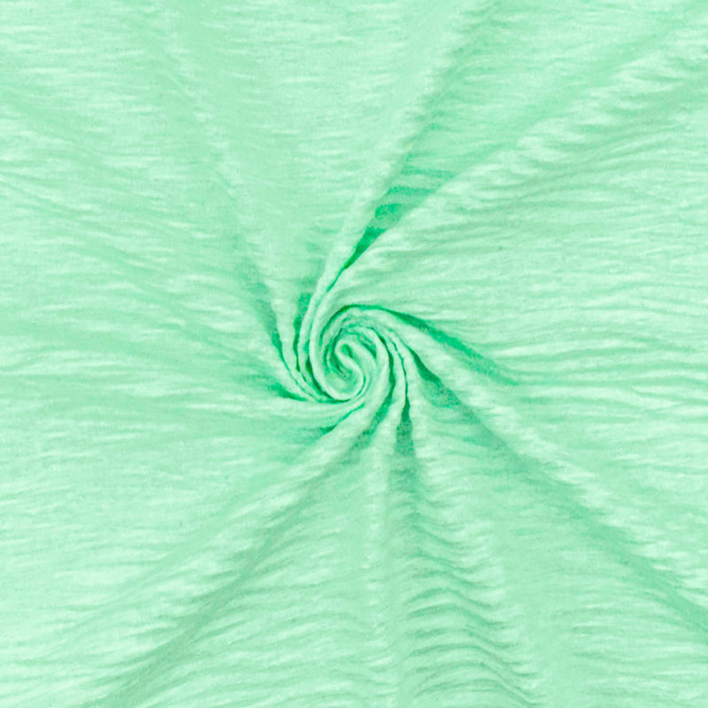 1 Yard Fresh Mint Crinkle Stretch Plisse Polyspan Jersey Knit Fabric For Blouses And Dancewear 60 Inches Width