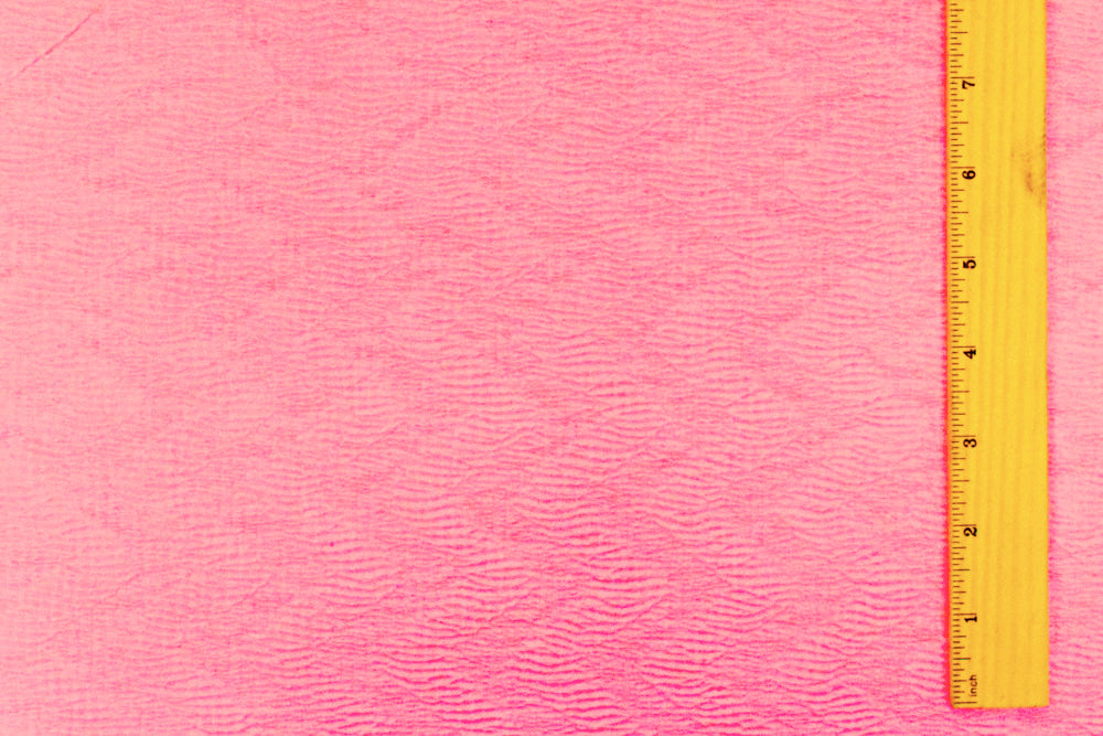 1 Yard Neon Pink Crinkle Stretch Plisse Polyspan Jersey Knit Fabric For Blouses And Dancewear 59 Inches Width