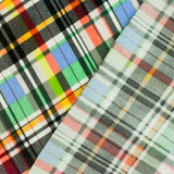 1 Yard Black Green Multi Plaid Print Stretch Polyspan Jersey Knit Fabric For Blouses And Activewear 61 Inches Width