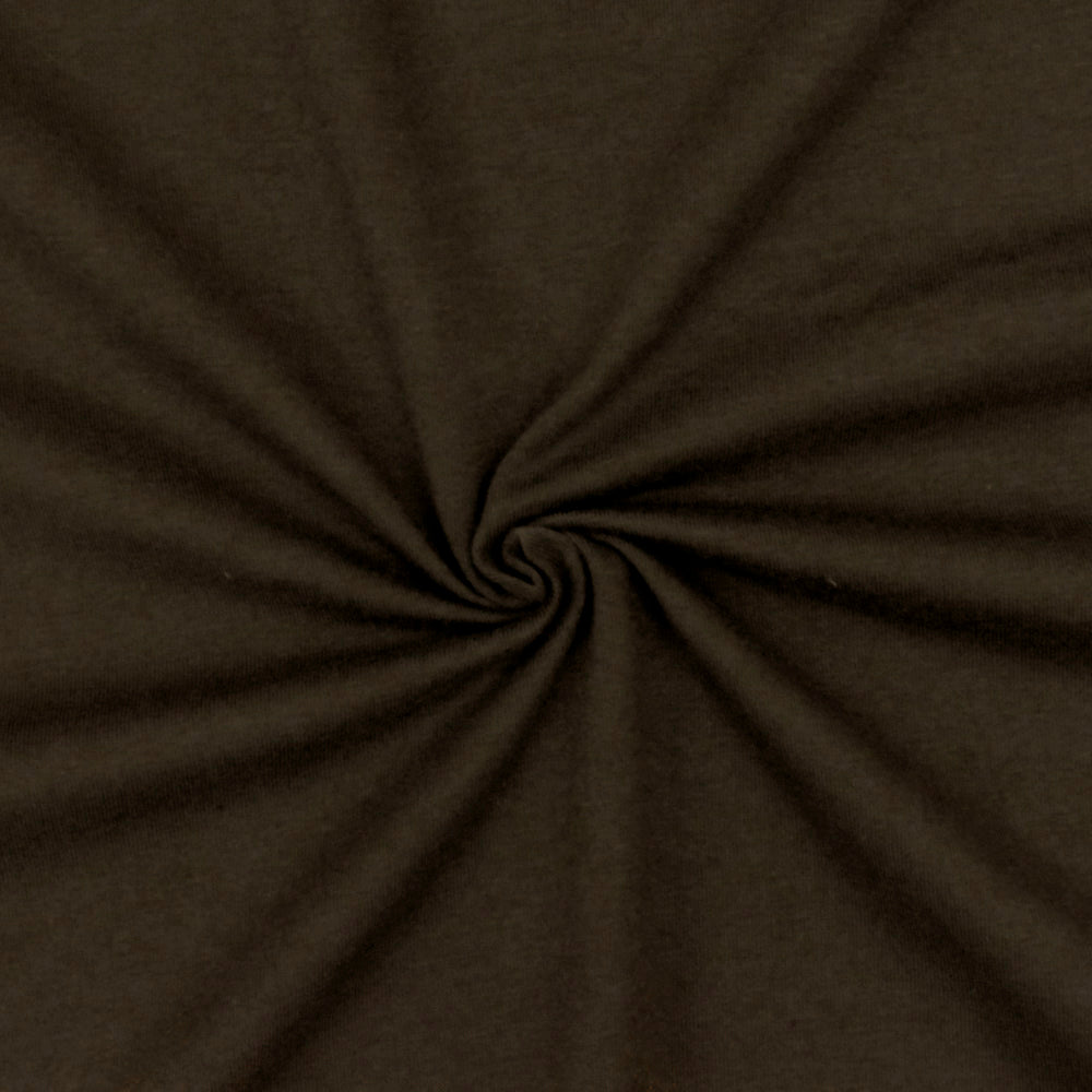 1 Yard Dark Choco Brown Solid Stretch Cotton Jersey Knit Fabric For Basic Tees And Blouses 63 Inches Width