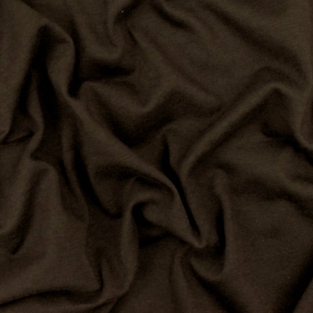 1 Yard Dark Choco Brown Solid Stretch Cotton Jersey Knit Fabric For Basic Tees And Blouses 63 Inches Width