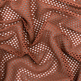 1 Yard Copper Brown Mesh Stretch Yoga Activewear Knit Fabric For Dancewear And Blouses 51 Inches Width