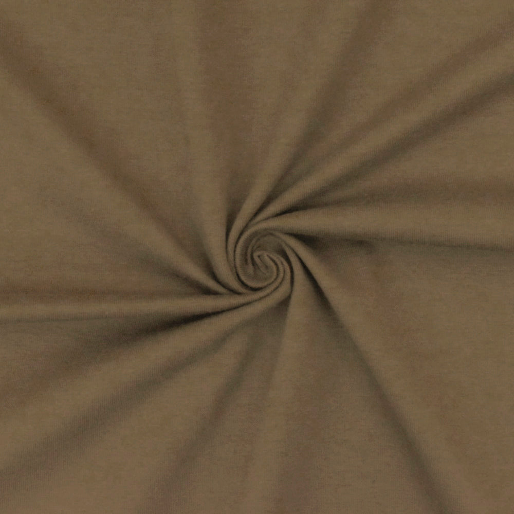 1 Yard Earthed Brown Cotton Jersey Knit Fabric Stretch Soft Matte 63 Inch Width