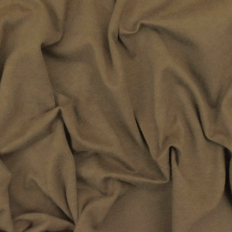 1 Yard Earthed Brown Cotton Jersey Knit Fabric Stretch Soft Matte 63 Inch Width