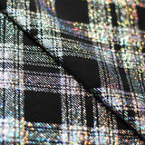 Starlight Plaid Polyester Spandex Fabric - Holographic Plaid, Turquoise, Black With Silver, Black With Gold, Black, 58/60" Width (1 Yard)