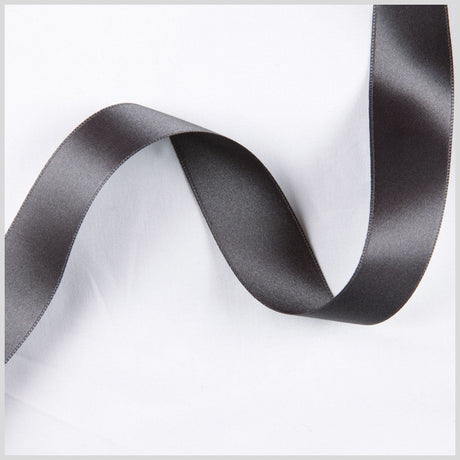 2.5" Charcoal Double Face French Satin Ribbon