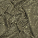 1 Yard Green & Silver Crinkle Leopard Metallic Plaid Stretch Double Knit Fabric, 61 Inches Wide