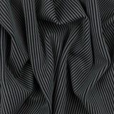1 Yard Gray & Black Stripe Jacquard Stretch Double Knit Yoga Fabric, 56 Inches Wide