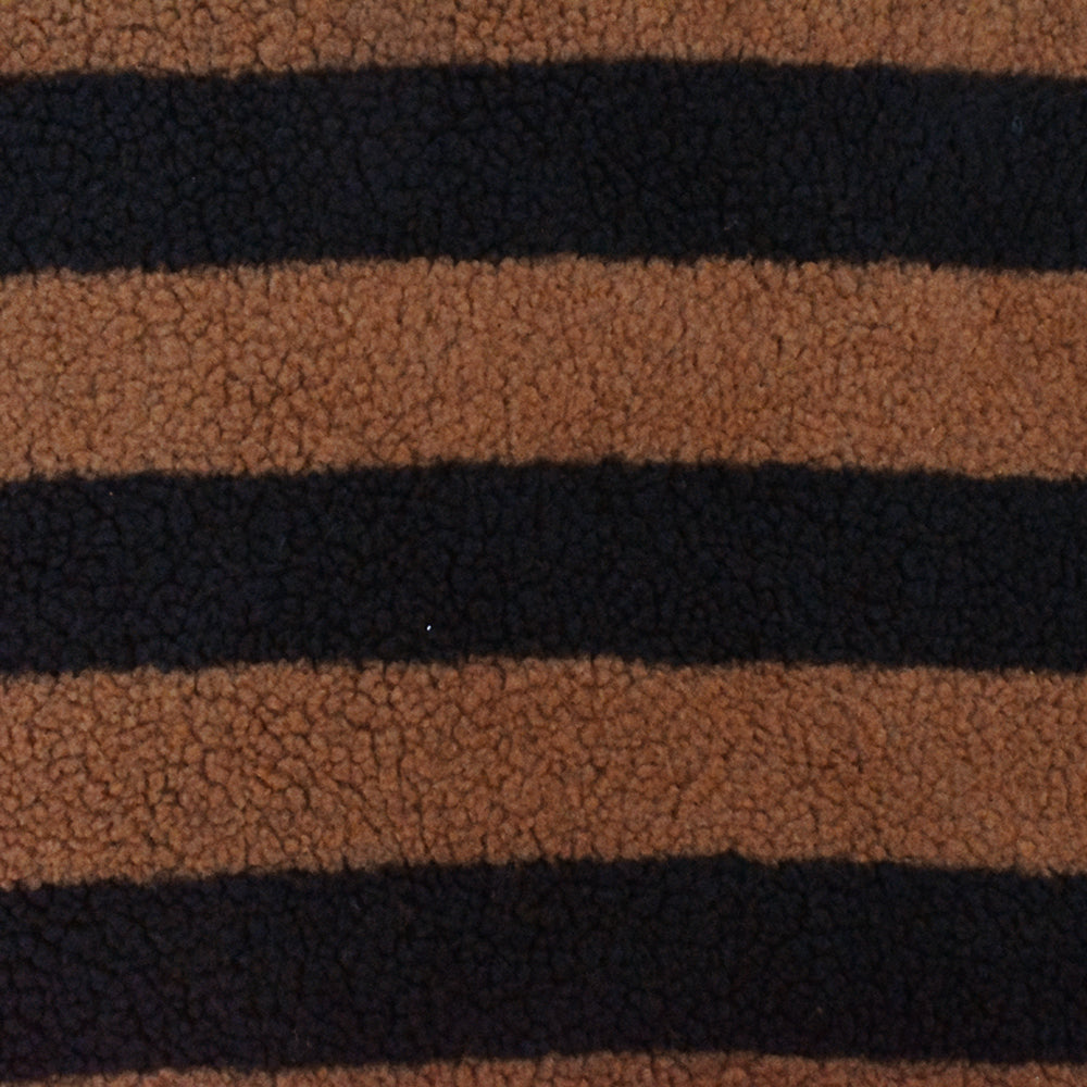 1 Yard Brown & Black Stripe Single Sided Fleece Sweatshirt Knit Fabric, 61 Inches Wide
