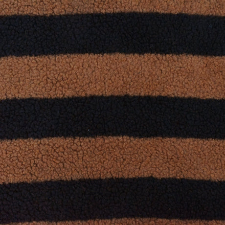 1 Yard Brown & Black Stripe Single Sided Fleece Sweatshirt Knit Fabric, 61 Inches Wide
