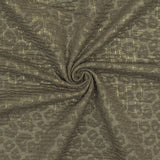 1 Yard Ash Olive Gold Leopard Metallic Plaid Stretch Double Knit Fabric 60 Inches Wide