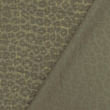1 Yard Ash Olive Gold Leopard Metallic Plaid Stretch Double Knit Fabric 60 Inches Wide
