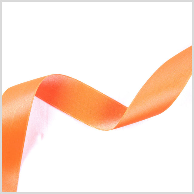 Neon Orange Double Face French Satin Ribbon - 2.5"