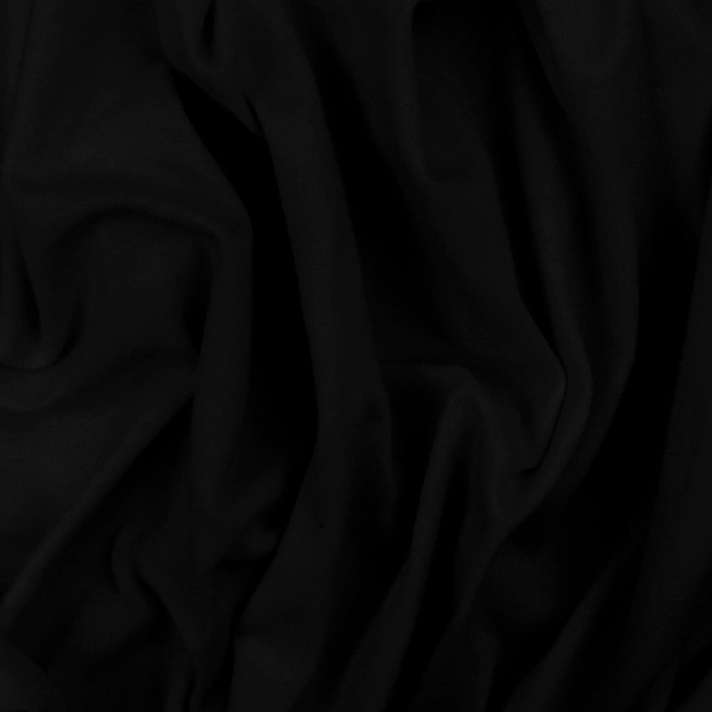 1 Yard Jet Black Solid Stretch Spandex Cotton Jersey Knit Fabric 60 Inches Wide