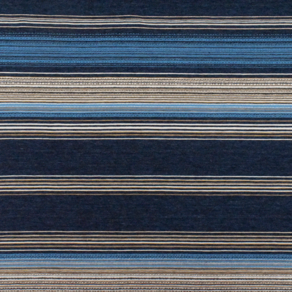 1 Yard Blue & Multi Striped Viscose Stretch Jersey Knit Fabric 64 Inches Wide