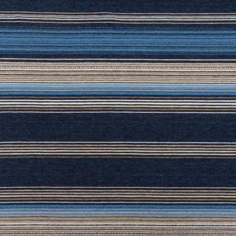 1 Yard Blue & Multi Striped Viscose Stretch Jersey Knit Fabric 64 Inches Wide