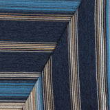 1 Yard Blue & Multi Striped Viscose Stretch Jersey Knit Fabric 64 Inches Wide