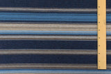1 Yard Blue & Multi Striped Viscose Stretch Jersey Knit Fabric 64 Inches Wide