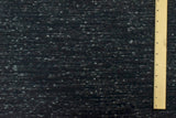 1 Yard Deep Gray & Ivory Famous Designer Textured Slub Brushed Back Rib Knit Fabric, 54 Inches Wide