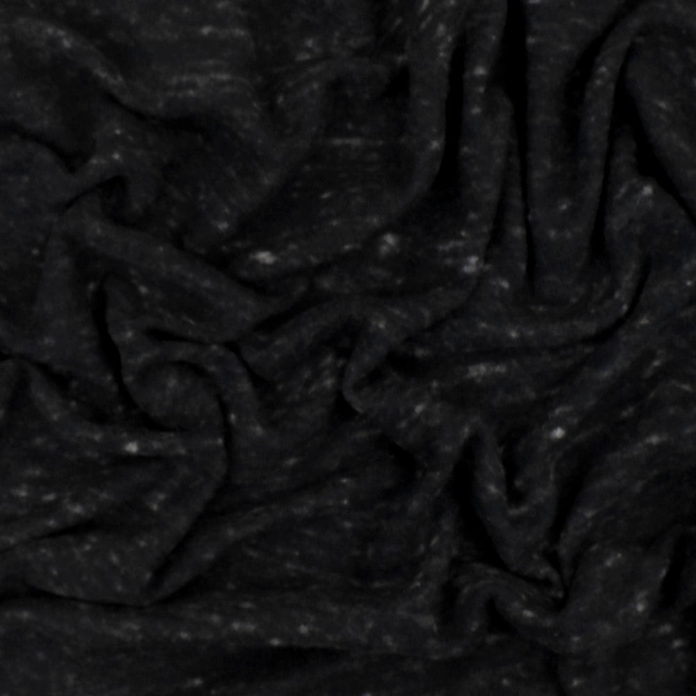 1 Yard Black & Speckled Brown Famous Designer Texture Brushed Back Rib Knit Fabric, 57 Inches Wide