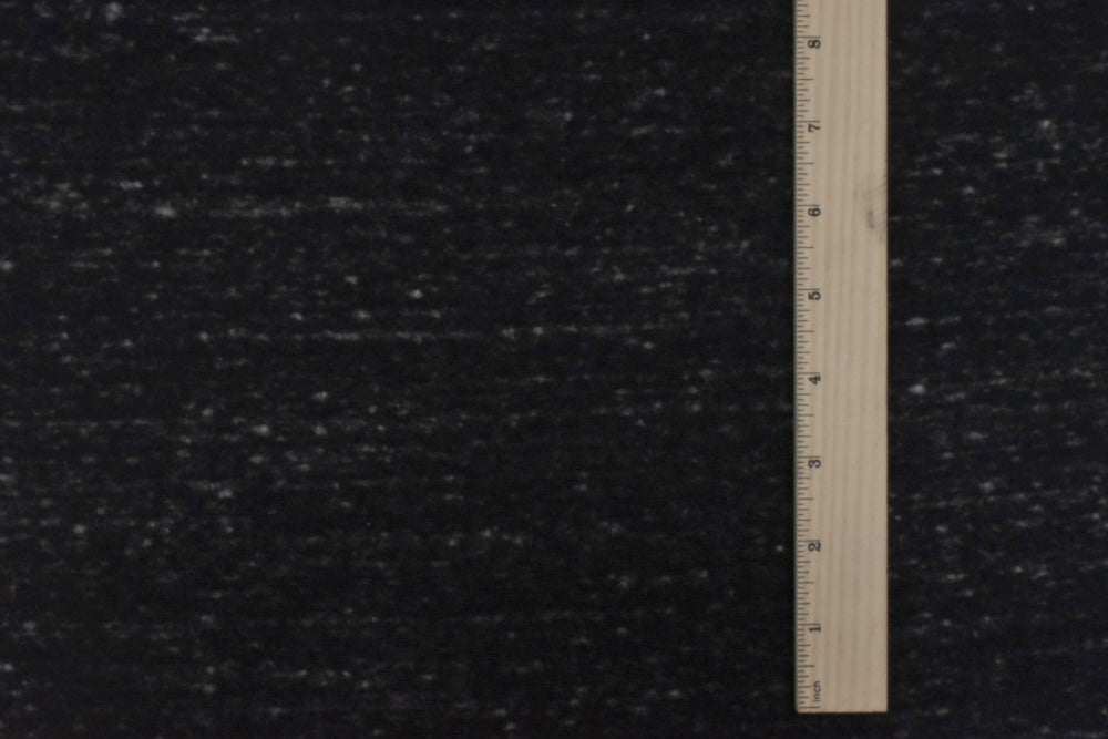 1 Yard Black & Speckled Brown Famous Designer Texture Brushed Back Rib Knit Fabric, 57 Inches Wide