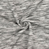1 Yard Ash Black, Gray & Ivory Textured French Terry Knit Fabric 70 Inches Wide