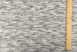 1 Yard Ash Black, Gray & Ivory Textured French Terry Knit Fabric 70 Inches Wide