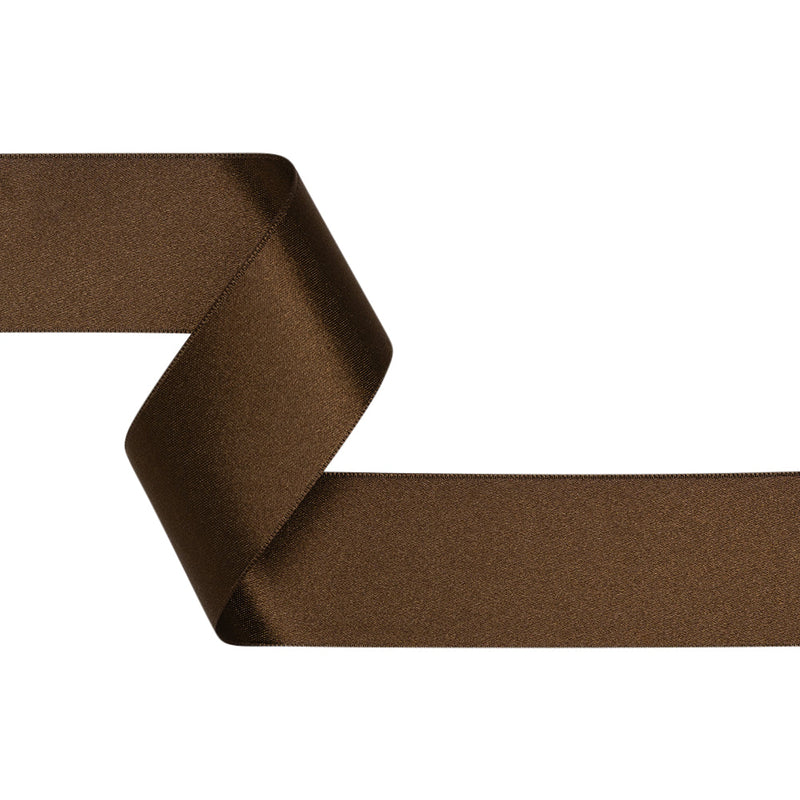 1.5" Brown Double Face French Satin Ribbon