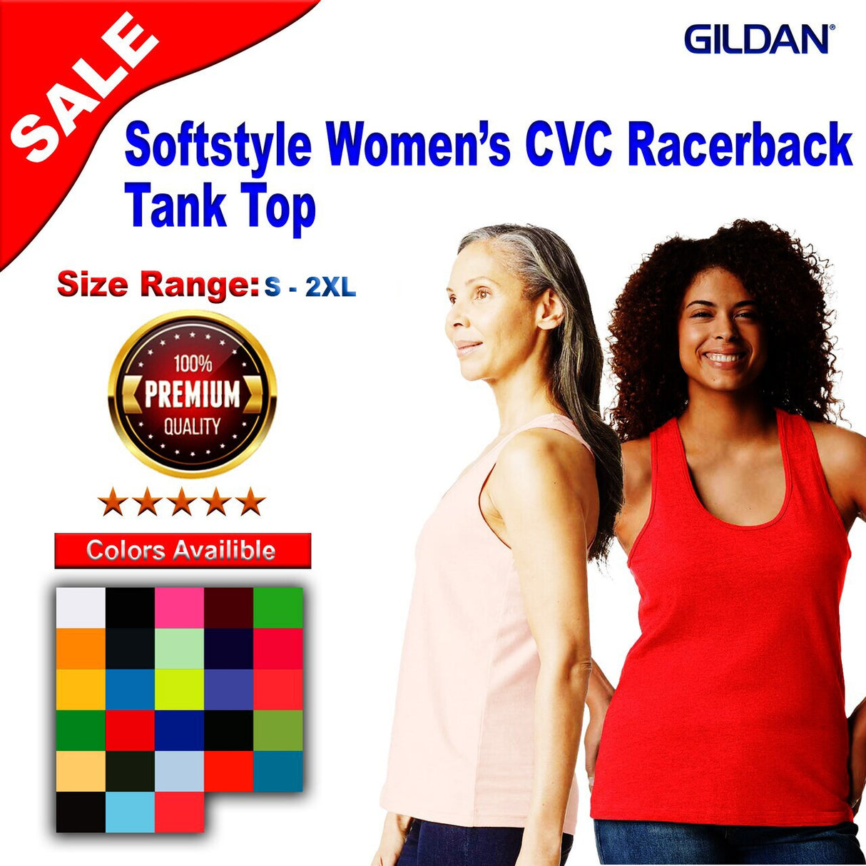 Gildan® Softstyle Women’s CVC Racerback Tank Top