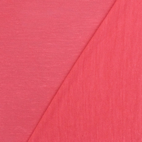 1 Yard Girly Pink Slub Stretch Rayon Jersey Knit Fabric Soft Matte 68 Inches Width