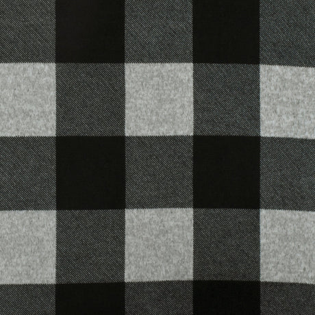 1 Yard Jet Black Gray Plaid Printed Stretch Polyester Brushed Jersey Knit Fabric 59 Inches Width