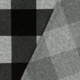 1 Yard Jet Black Gray Plaid Printed Stretch Polyester Brushed Jersey Knit Fabric 59 Inches Width