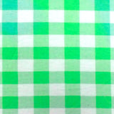 1 Yard Green Jade White Gingham Printed Stretch Polyester Jersey Knit Fabric 59 Inches Width
