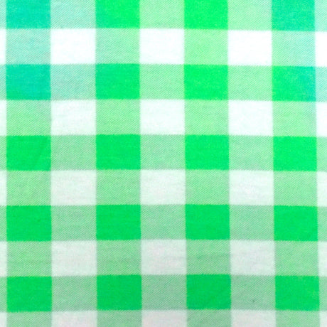 1 Yard Green Jade White Gingham Printed Stretch Polyester Jersey Knit Fabric 59 Inches Width