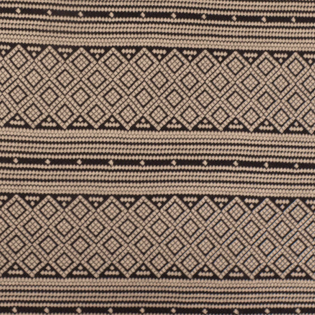 1 Yard Sand Beige & Black Aztec Jacquard Stretch Polyester Double Knit Fabric 61 Inches Wide