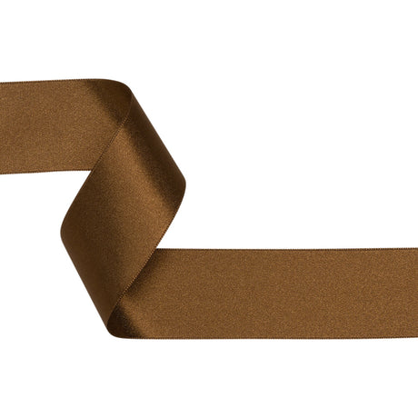 1.5" Light Brown Double Face French Satin Ribbon