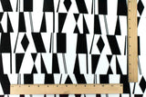 1 Yard Classic Black & White Geometry Printed Stretch Knit Fabric Soft, 60 Inches Width