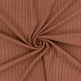 1 Yard Clay Brown Stretch Rib Knit Fabric Soft Textured 56 Inches Width
