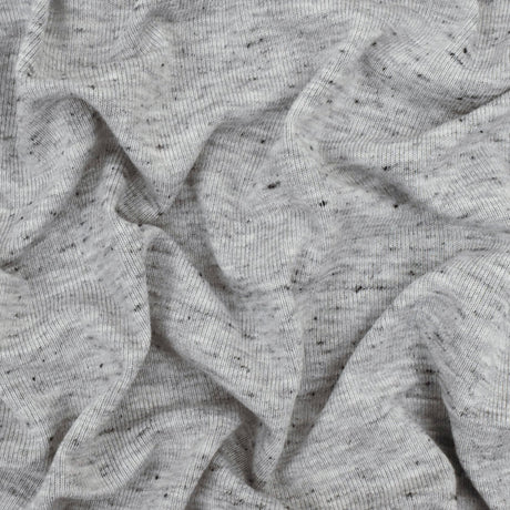 1 Yard Gray & Black Spots Slubbed Jersey Textured Stretch Knit for Apparel & Dancewear, 60" Wide