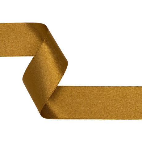 1.5" Dark Gold Double Face French Satin Ribbon
