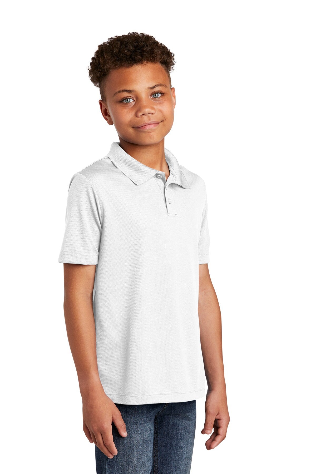Sport-Tek® Youth Posi Charge Racer Mesh Collared Neck Half Sleeve Polo