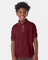 Hanes® Youth Ecosmart Jersey Collared Short Sleeve Polo
