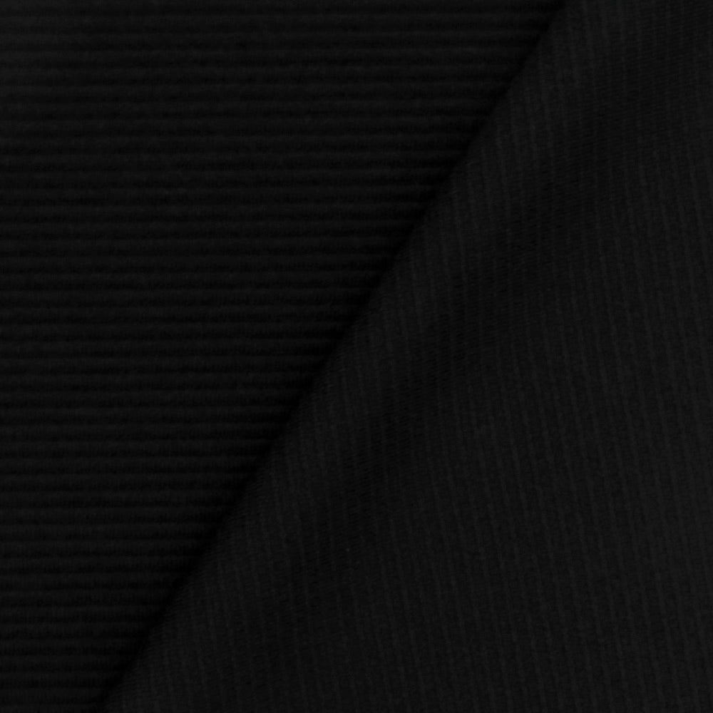 1 Yard Classic Black Rib Cloque Stretch Double Knit Fabric for Apparel and Dancewear 58 Inches Width
