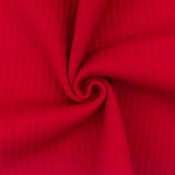 1 Yard Scarlet Red Cloque Stripe Stretch Double Knit Fabric for Coats and Apparel 50 Inches Width