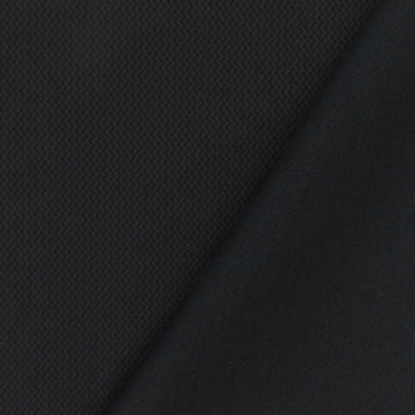 1 Yard Cold Black Mini Wave Jacquard Stretch Double Knit Fabric, 52 Inches Wide