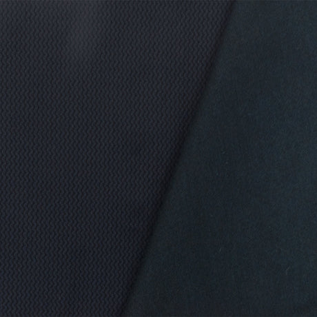 1 Yard Stark Blue Black Mini Wave Stretch Jacquard Double Knit Fabric 52 Inch Width