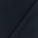 1 Yard Night Blue 3D Abstract Chevron Cloque Stretch Double Knit Fabric 51 Inches