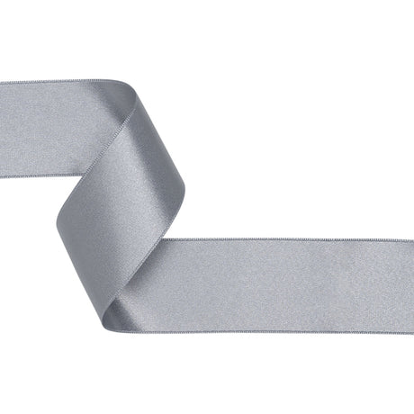 1.5" Light Gray Double Face French Satin Ribbon