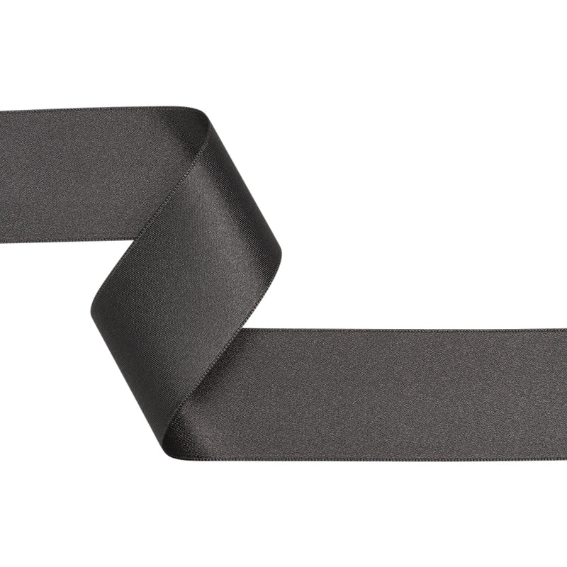 1.5" Charcoal Double Face French Satin Ribbon