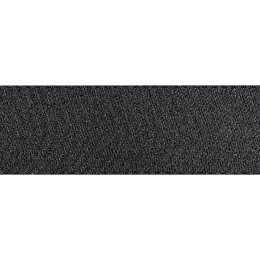 1.5" Matte Black Double Face French Satin Ribbon
